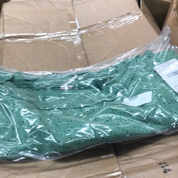 Free People Sandcastle Crop Sweater Medium Green - Picture 3 of 4